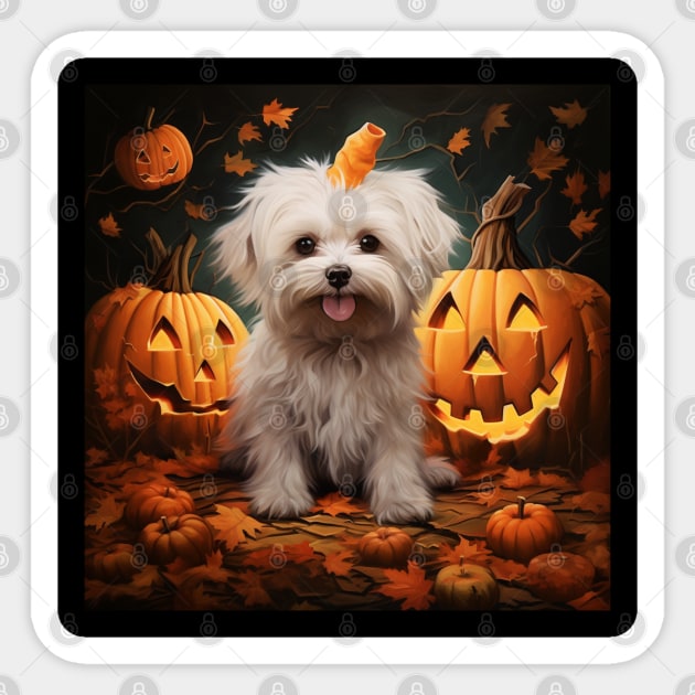 Maltese Halloween Sticker by NatashaCuteShop